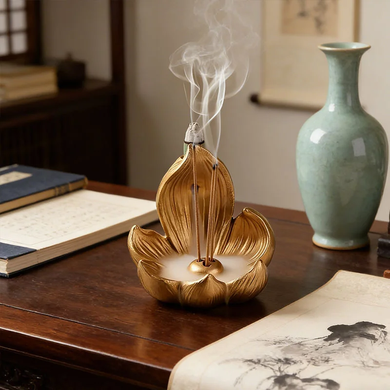 Lotus Lncense Burner, Incense Sticks, Incense Holder, Buddhist Ritual Supplies, Home Decor, Zen Ceramic Incense Holder