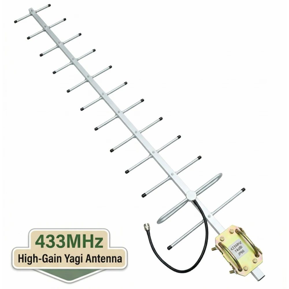 

14dBi Yagi Antenna 433MHz Long Range Weatherproof N-Female Connector for IoT Wireless Applications