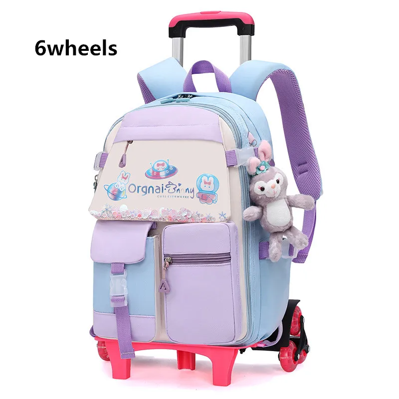 Children Wheels School Bags For Girls Mochila Kids Backpacks With Wheel Trolley Luggage Wheeled backpack Backbag Schoolbags sac