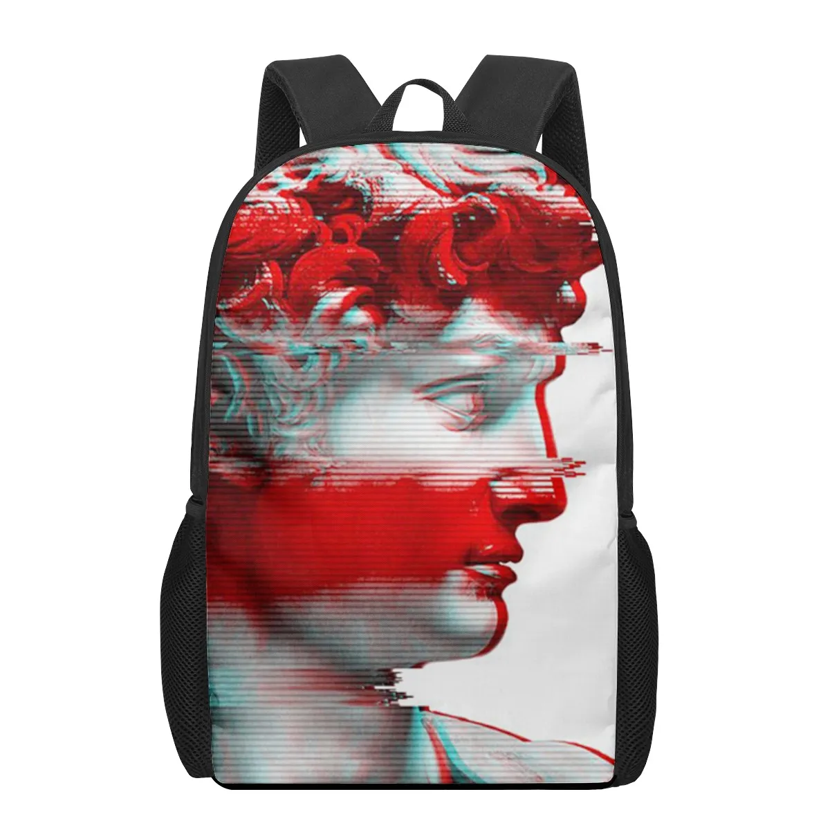 Art David Print School Bag para Adolescentes, Meninos e Meninas, Kids Book Bag, Casual Shoulder Bags, Mochila De Armazenamento, Mochilas De Viagem