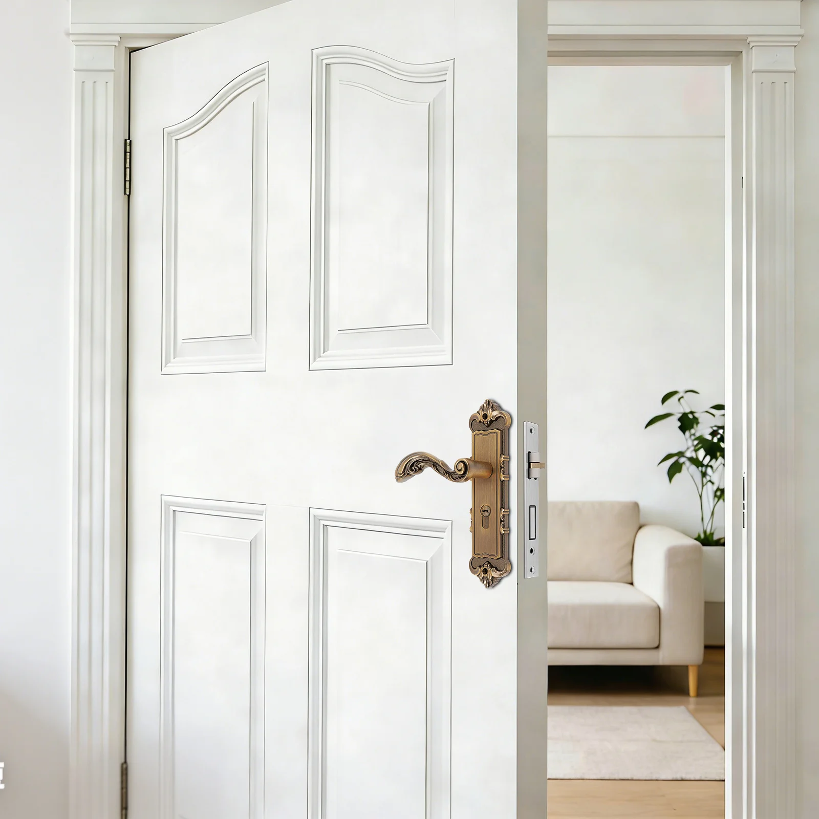 

Винтажный комплект ручек в европейском стиле, бронзовый дверной замок с ключами, ручки для дверей спальни, универсальные для дверей толщиной 35-45 мм.