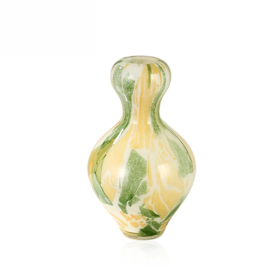 

Handmade glass flower ware Home glass decoration Horn-shaped glass flower ware