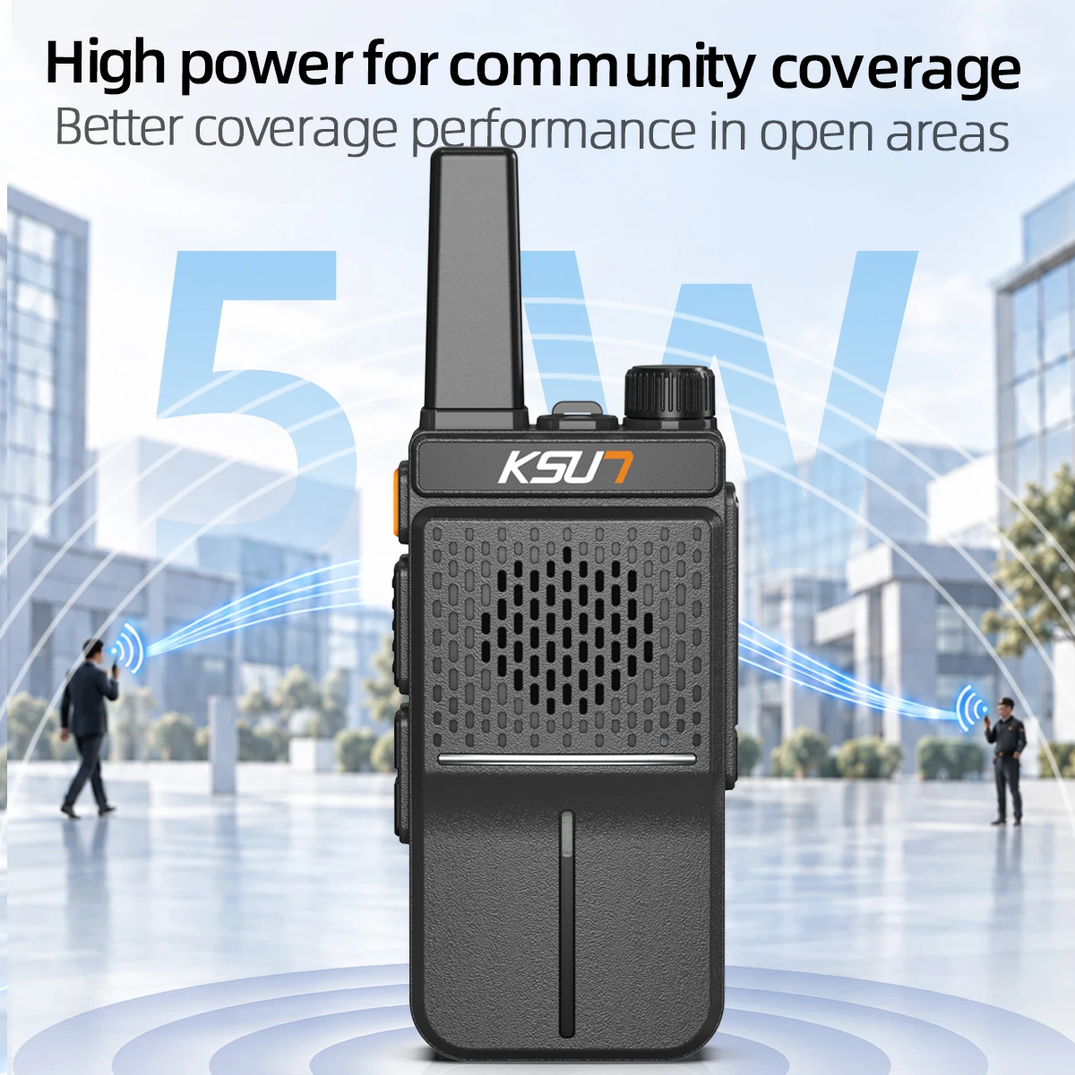 X63PLUS Walkie Talkie Ultra-Thin 99g Lightweight Portable, 5W 16CH 400-470MHz Radio, Type-C Charging, LED Flashlight, 4000mAh