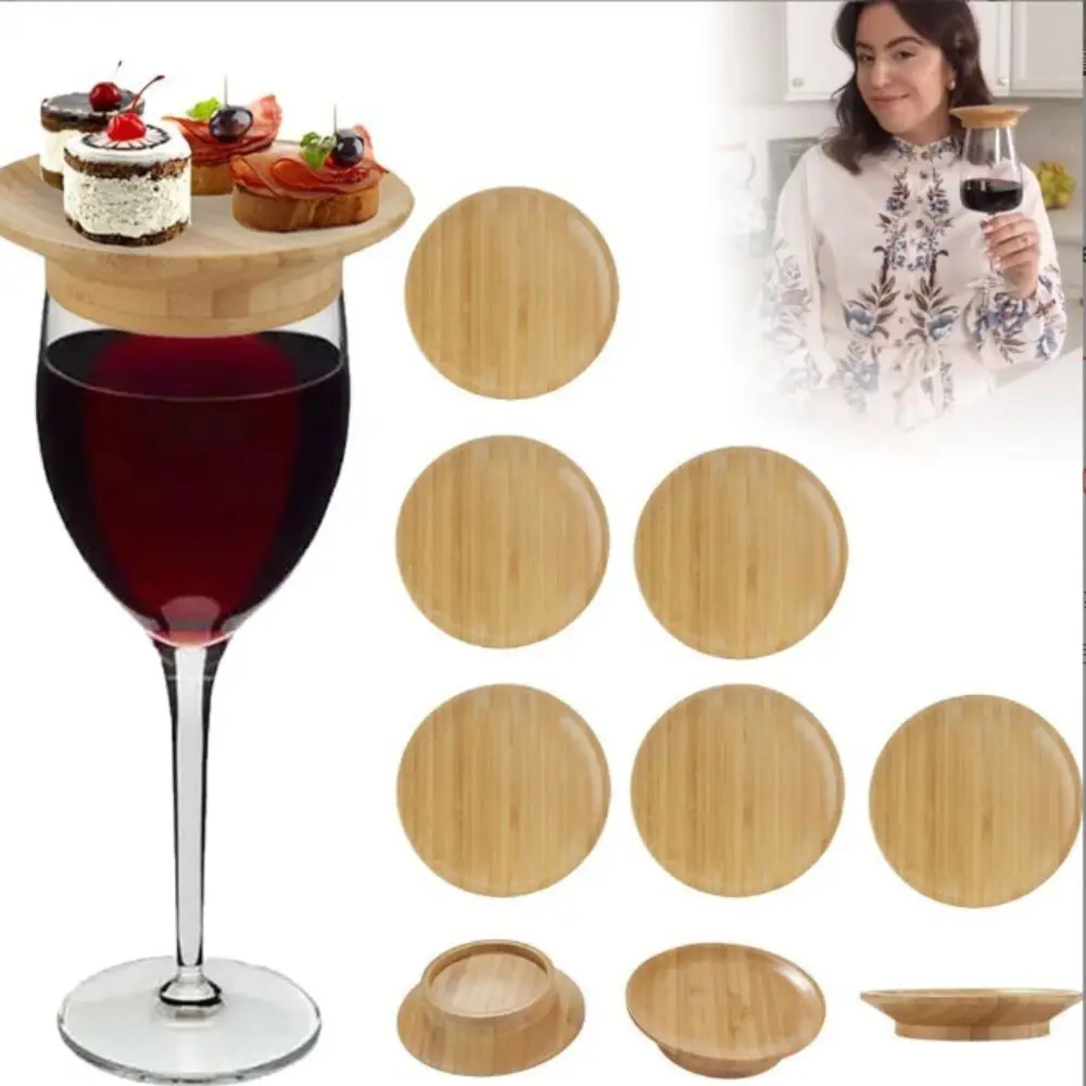 1/2/4/6/10Pcs Wooden Wine Glass Charcuterie Topper Easily Clean Leakproof Charcuterie Board Toppers Handmade