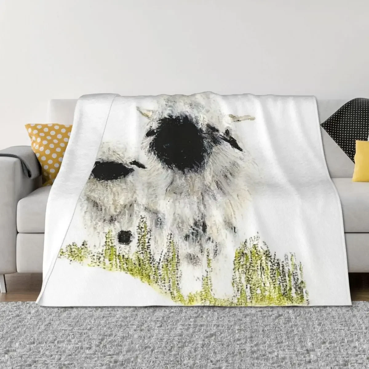 بطانية Valais Blacknose Sheep من Sam Coull Throw Blanket Hair Thermal manga Luxury Designer Blankets #2