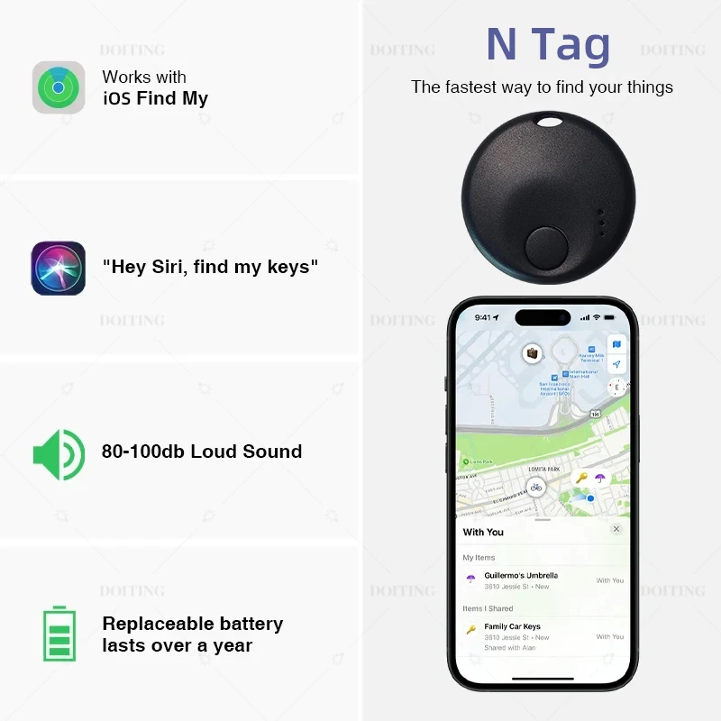 جهاز تتبع ذكي بنظام تحديد المواقع مزود بتقنية البلوتوث يعمل مع Apple Find My APP ITag جهاز تذكير لمكافحة فقدان MFI محدد موقع السيارة مفتاح الحيوانات الأليفة للأطفال مكتشف