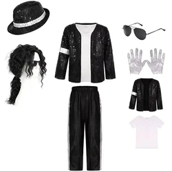 Michael Jackson Kids Clothes Halloween Cosplay Birthday Party Dance Performance Children's Costume Pop Star Boys Girls Outfits