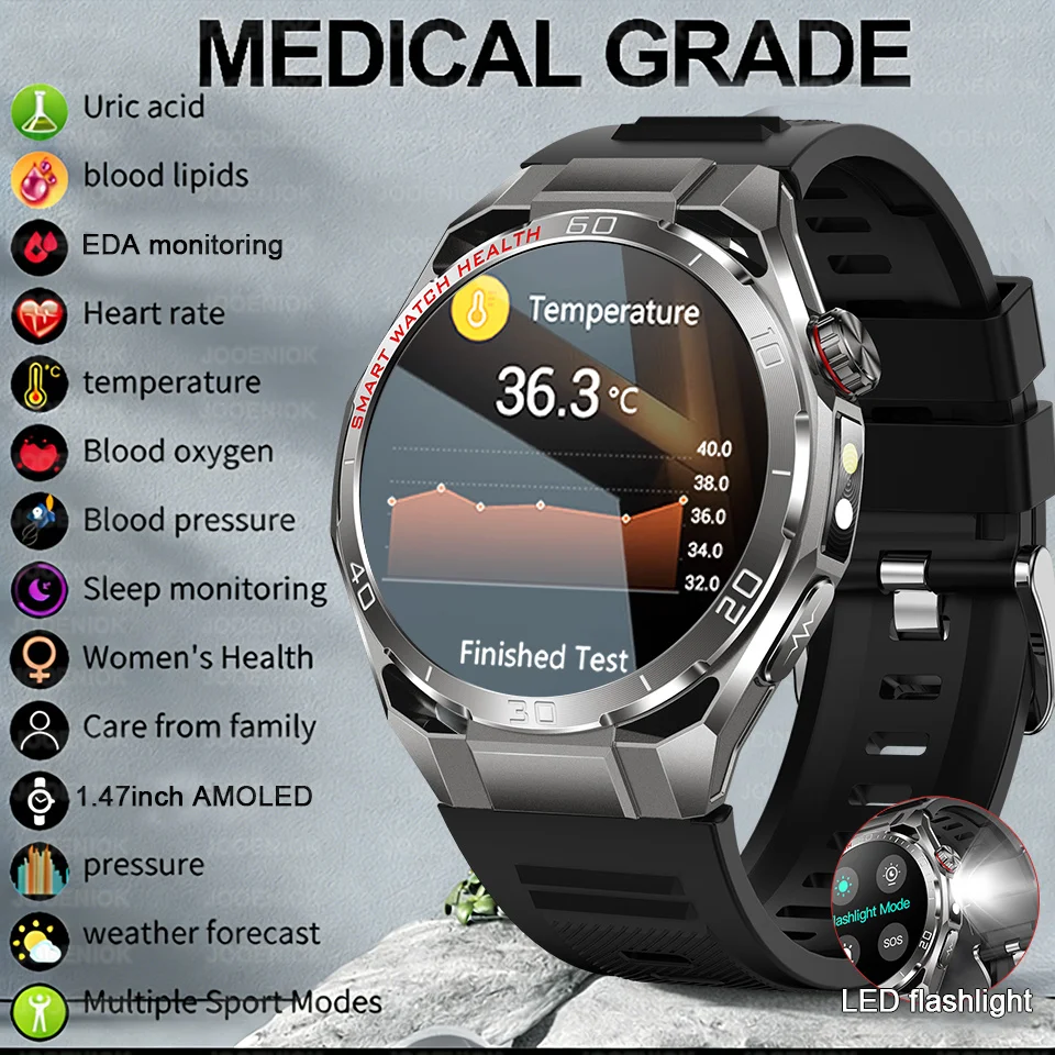 

Умные часы ECG+PPG для мужчин и женщин с функцией измерения давления, уровня мочевой кислоты, жировых отложений, HD-звонками, поддержкой Bluetooth, водонепроницаемые, для Android и IOS.