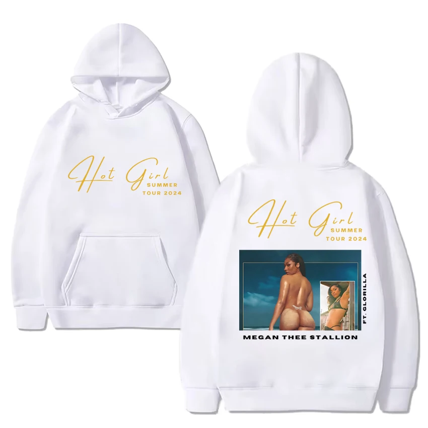 Rapper Megan Thee Stallion Hot Girl Summer Tour 2024 Hoodie Men Women Fashion hip hop streetwear Unisex Fleece Long sleeve Tops