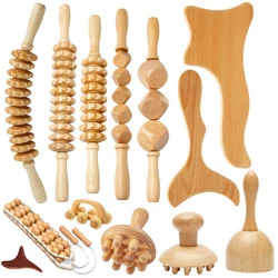 Wood Therapy Massage Roller Stick Anti-Cellulite GuaSha Tool Maderoterapia Colombiana Lymphatic Drainage Trigger Point Massager