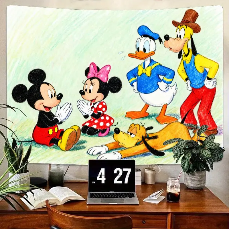 

1 шт. Disney Микки Минни Дональд Плутон классический мультяшный гобелен современный полиэстер настенное искусство для детей спальня гостиная декор в общежитии