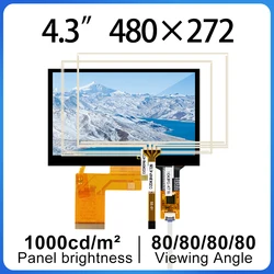 4.3 inç IPS dokunmatik 480*272 TFT ips Lcd ekran RGB HD 1000 Nits kapasitif dokunmatik Panel dayanıklı dokunmatik Panel BI043SE3-K100