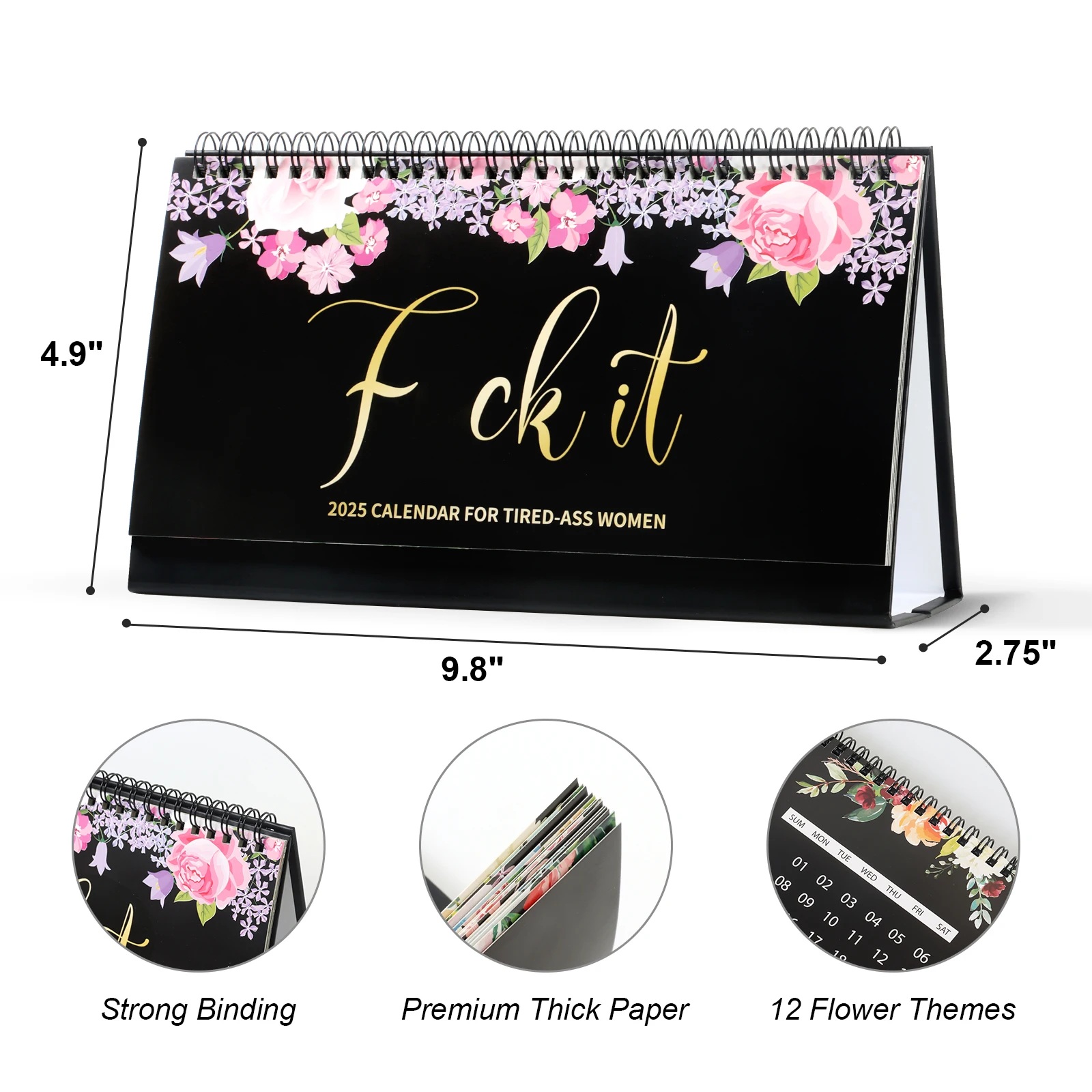 2025 Creative Flower Design Desk Calendar Working Diary Planner for Office Supplies Home School Decoration Planning Calendar