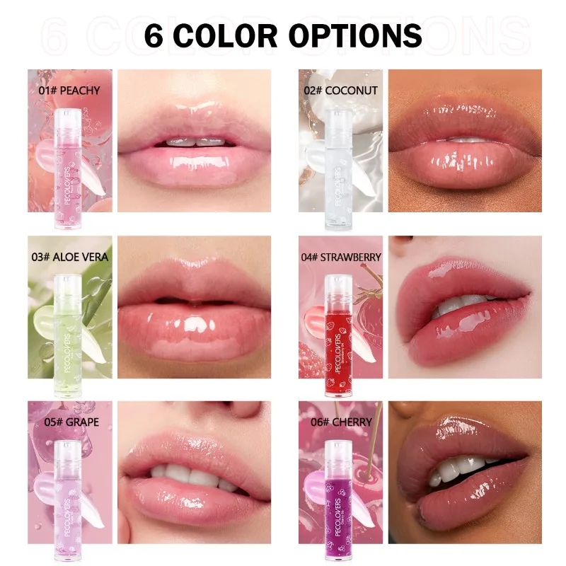 Moisturizing Transparent Jelly Mirror Lip Gloss, Hydrating Plumping Lip Care, Natural Effect, Mixed Color System, Liquid Form