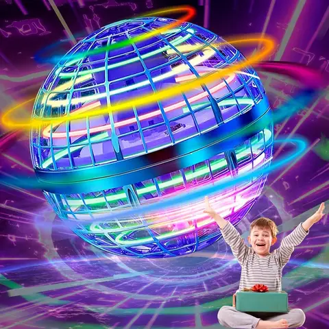Flying Orb Ball Toy - 2026 Upgraded Magic Flying Orb Toy with LED Light 360°Rotating, Boomerang Flying Toys Indoor Outdoor