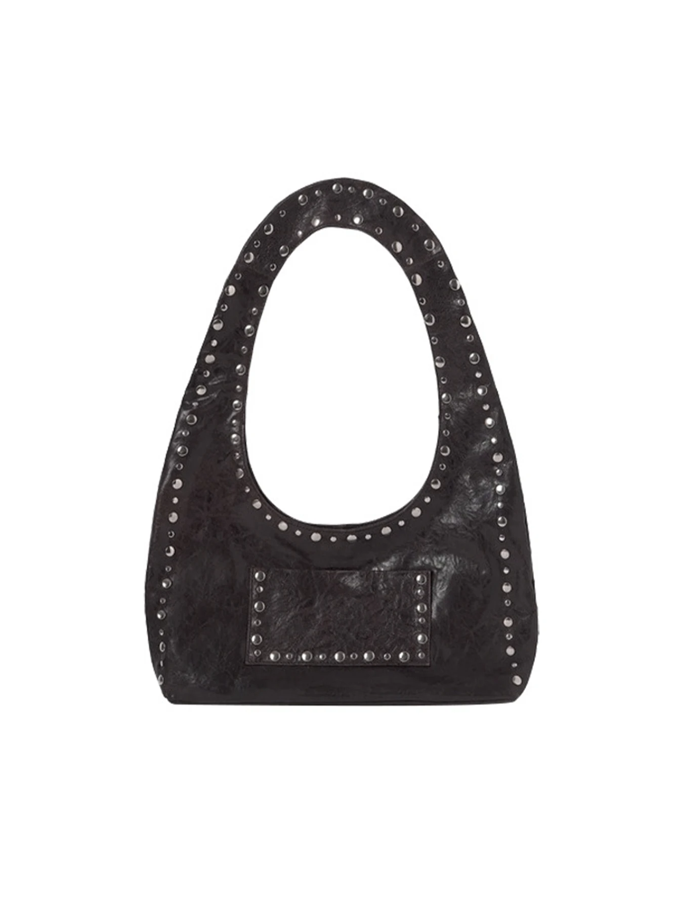 

Retro rivet underarm bag, punk motorcycle bag, commuter street niche versatile one-shoulder tote bag