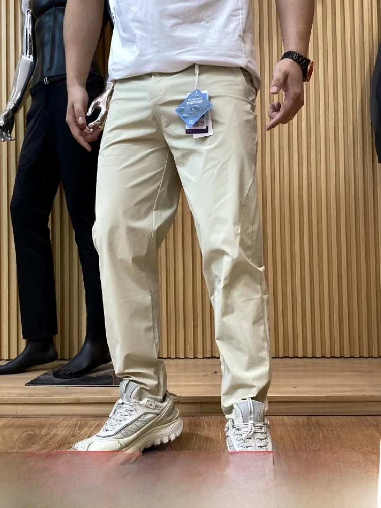 Ice Silk Cool Feeling Golf Series Men's Casual Sports Long Pants Spring Summer Lightweight Comfortable Business Commuting