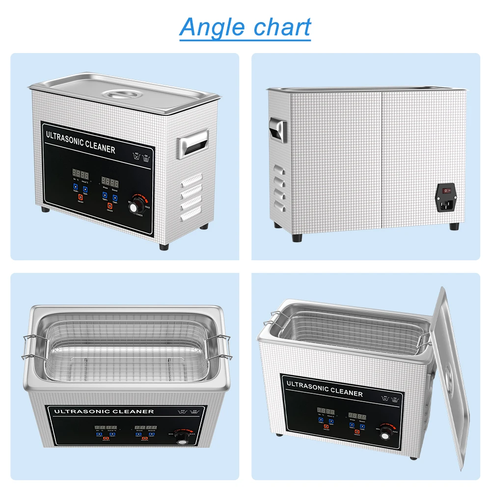 آلة التنظيف بالموجات فوق الصوتية المحمولة الصناعية لمجوهرات الأسنان قطع غيار السيارات التجنيب 4.5L الموجات فوق الصوتية منظف حمام بالموجات فوق الصوتية