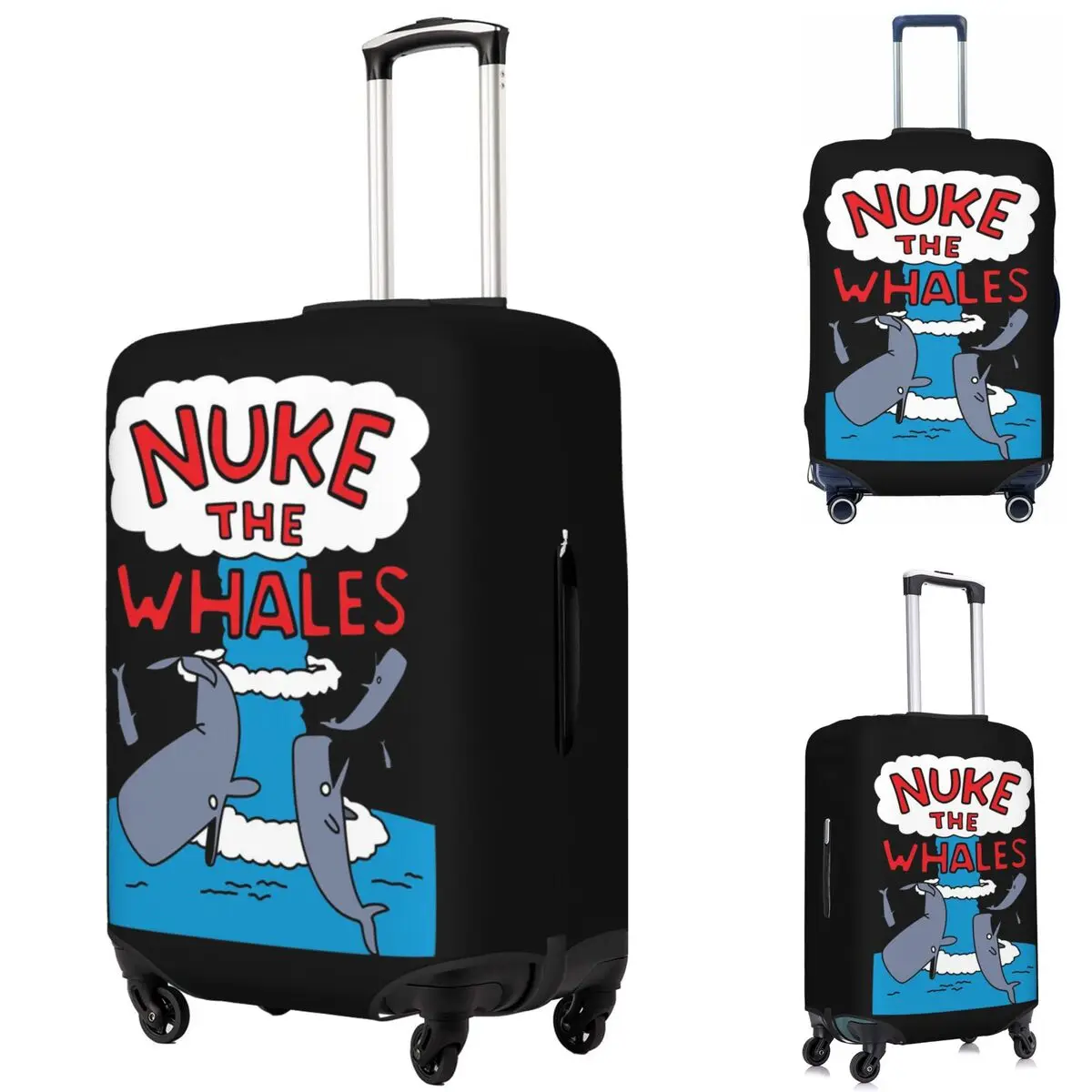 

Защитный чехол для чемодана Nuke The Whales, эластичные защитные чехлы для дорожного багажа на 18-32 дюйма