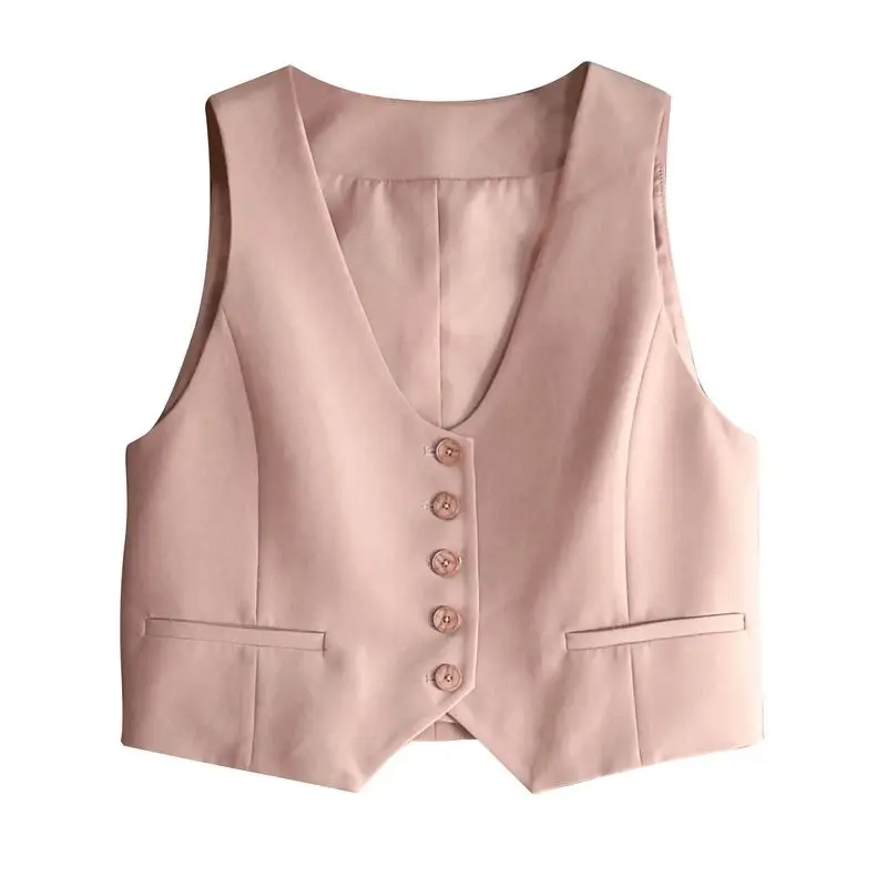 

Fashion Womens V-neck Suit Vest Thin Cardigan Coat