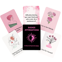60pcs/box Badass Affirmation Cards 60 Daily Motivational and Inspirational Pink Illustration Card Female Encouragement Card