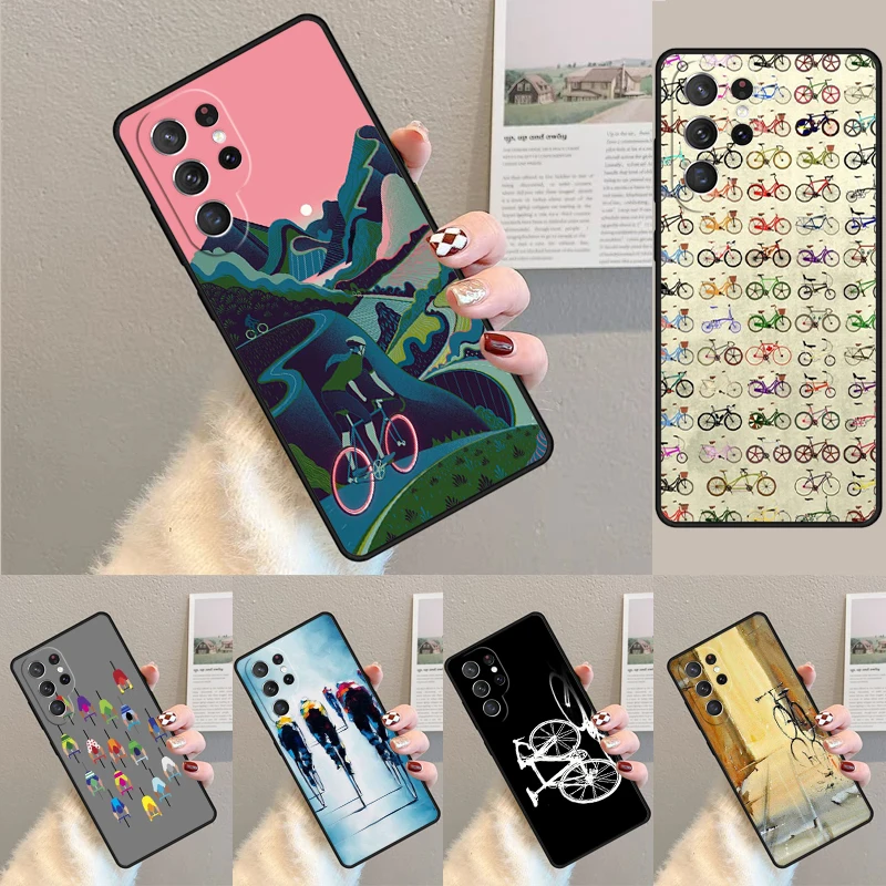 BIKE CYCLING Art Soft-Handyhülle für Samsung Galaxy Note 10 Pro S26 Ultra S23 S24 FE S25 S21 S22 PLUS stoßfeste Hülle