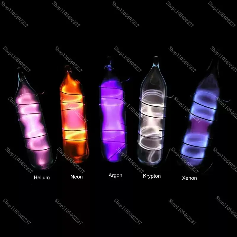 18*120 Glass Sealed Rare Gas Glow Discharge Tube Helium Neon Argon Krypton Xenon Inert Light Tube for Chemical Physics Science