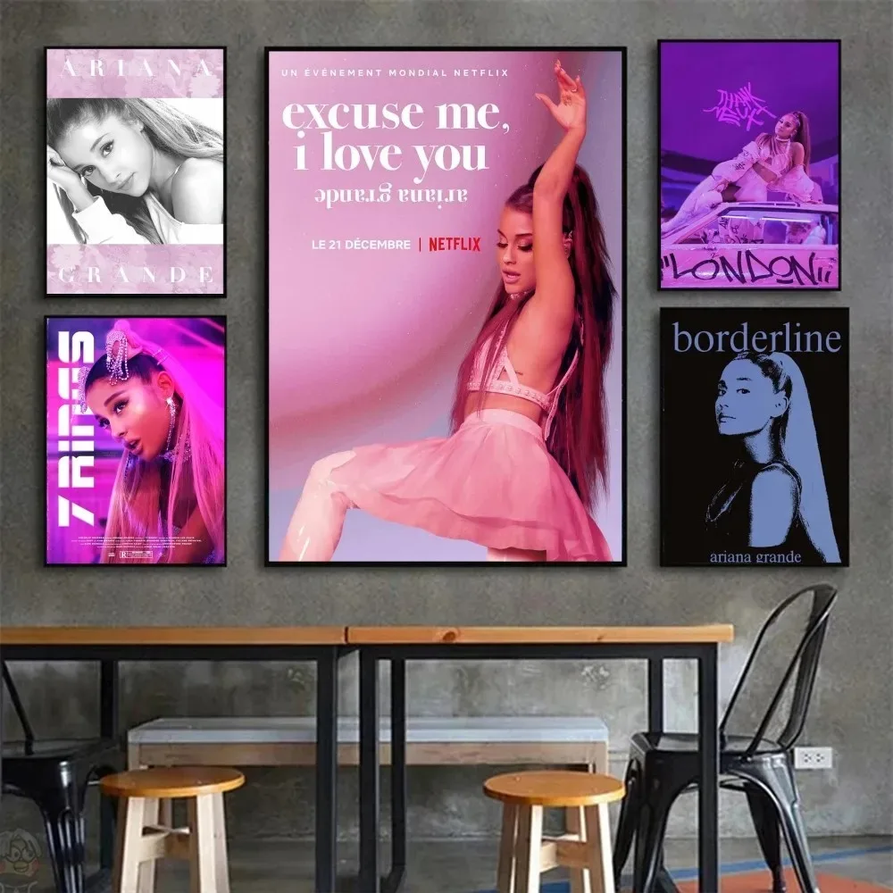 Music Art Poster Ariana Grande Poster Paper Print Home Bedroom Entrance Bar Cafe Art Painting Decoration