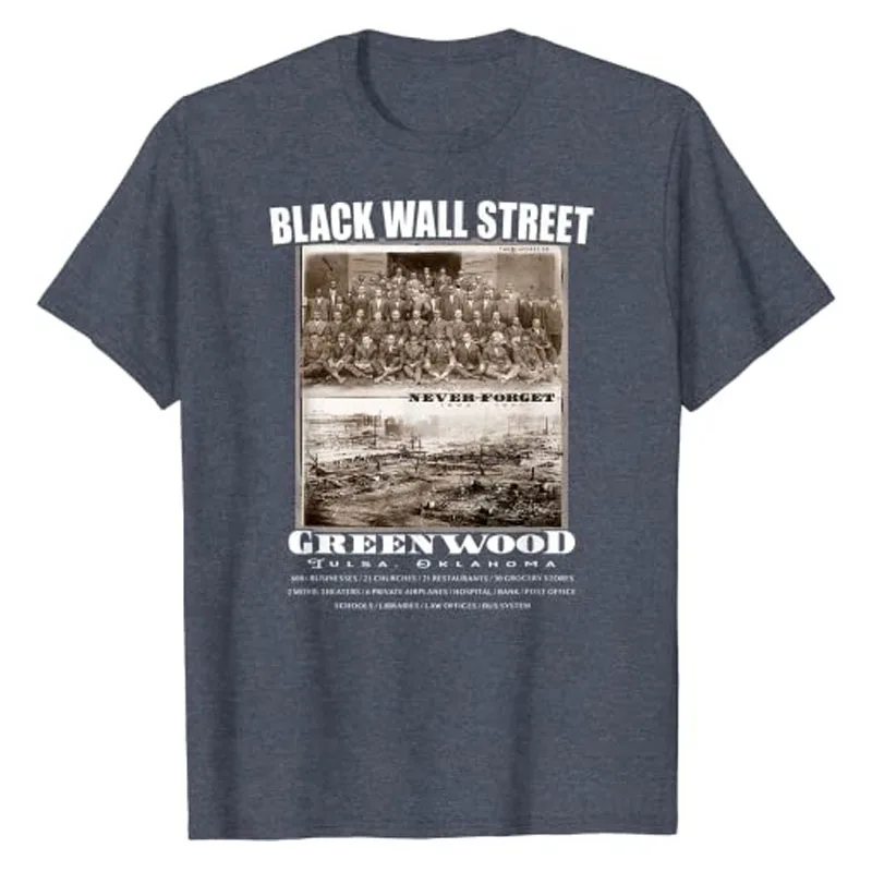 Black Wall Street - Vintage History Before and After Photos T-Shirt Vintage Tee Tops Gifts for Women Men Short Sleeve Clothing