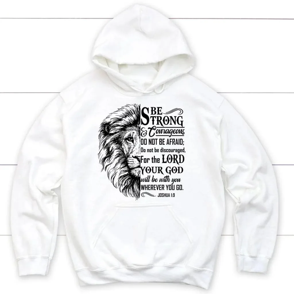 

Lion Be Strong and Courageous Joshua Hoodie Men's and Women's Long Sleeve Sweatshirt Pullover Tops Sportswear Men Clothing