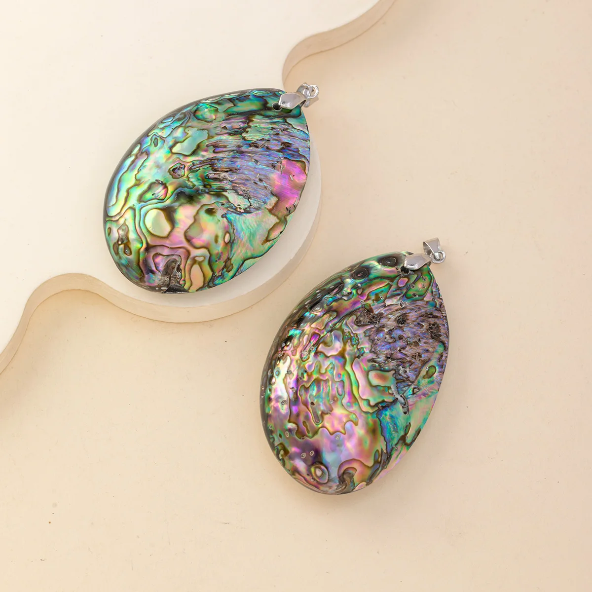 1pc 28x40mm Teardrop Shape Single Sided Shell Pendant Delicate Abalone Shell Charm for Jewelry Making DIY Necklace Accessories