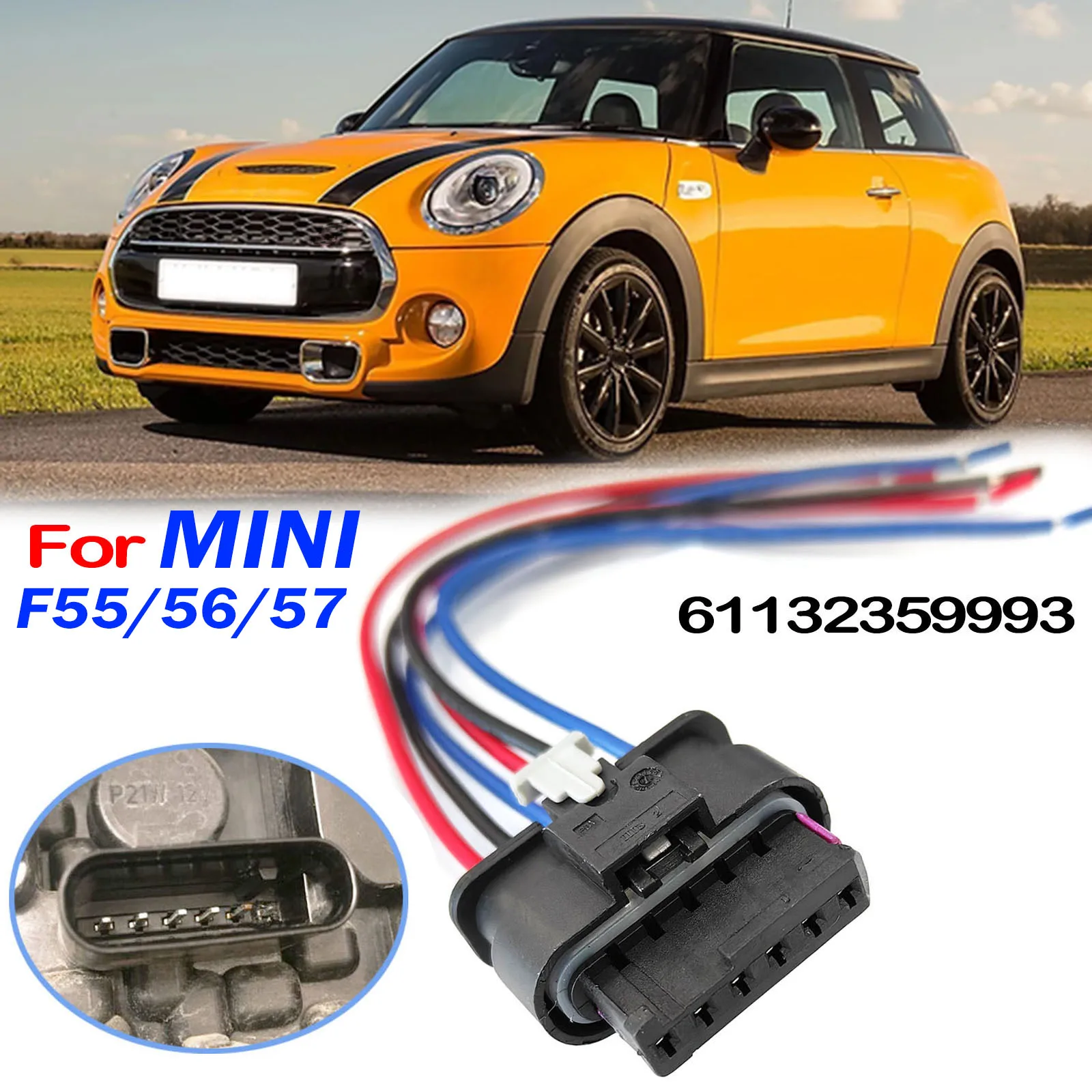 For Mini Cooper Hatchback F55 F56 F57 2014 - 2024 Rear Tail Light Lamp 6-Pin Connector Pigtail Plug Wiring Harness 63217361305