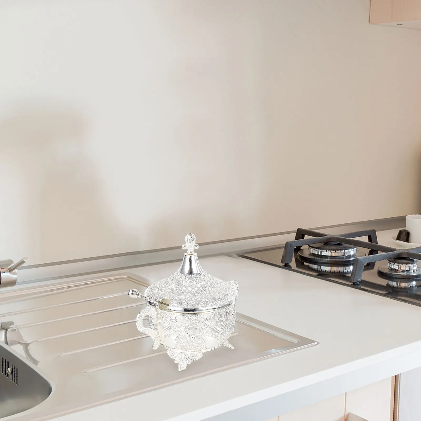 

Zinc Alloy Spice Jar Seasoning Holder Kitchen Supply Sugar Jar Rust Proof Wear Resistant Corrosion Resistant Vintage Storage