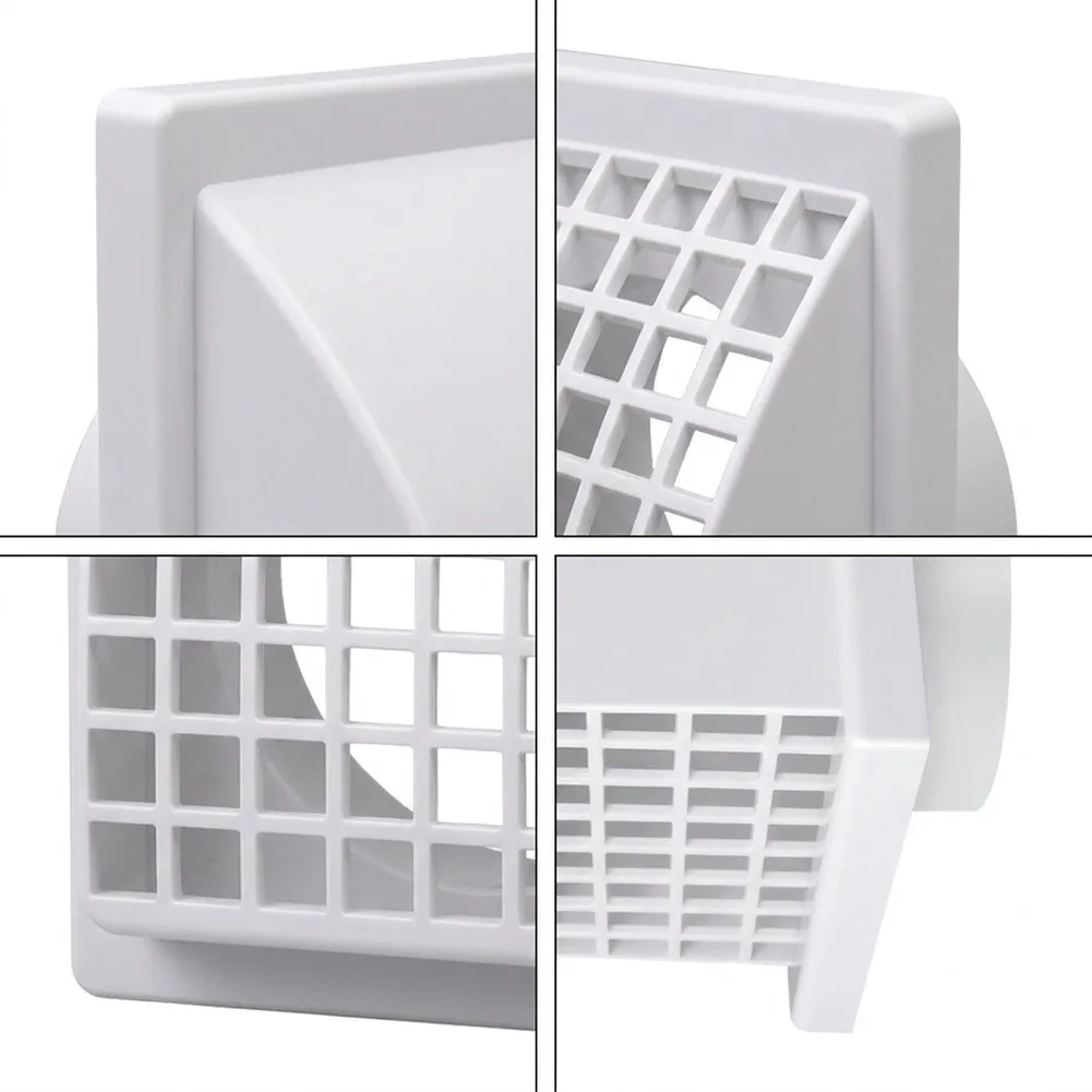 Weatherproof Ventilation Grille for Outdoor Walls with Adjustable Valve 100mm 125mm 150mm ABS Plastic Vent Cowl