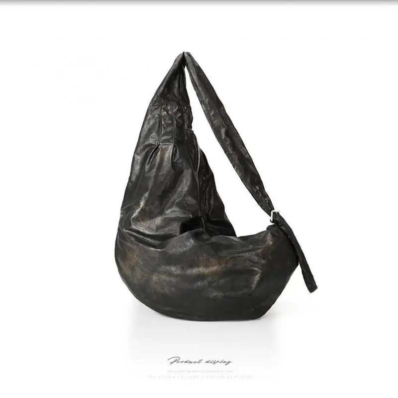 Original Fashion Vintage Blurred Wrinkled Large Capacity 2026 American Retro Single Shoulder Diagonal Cross Bag For Women Trendy