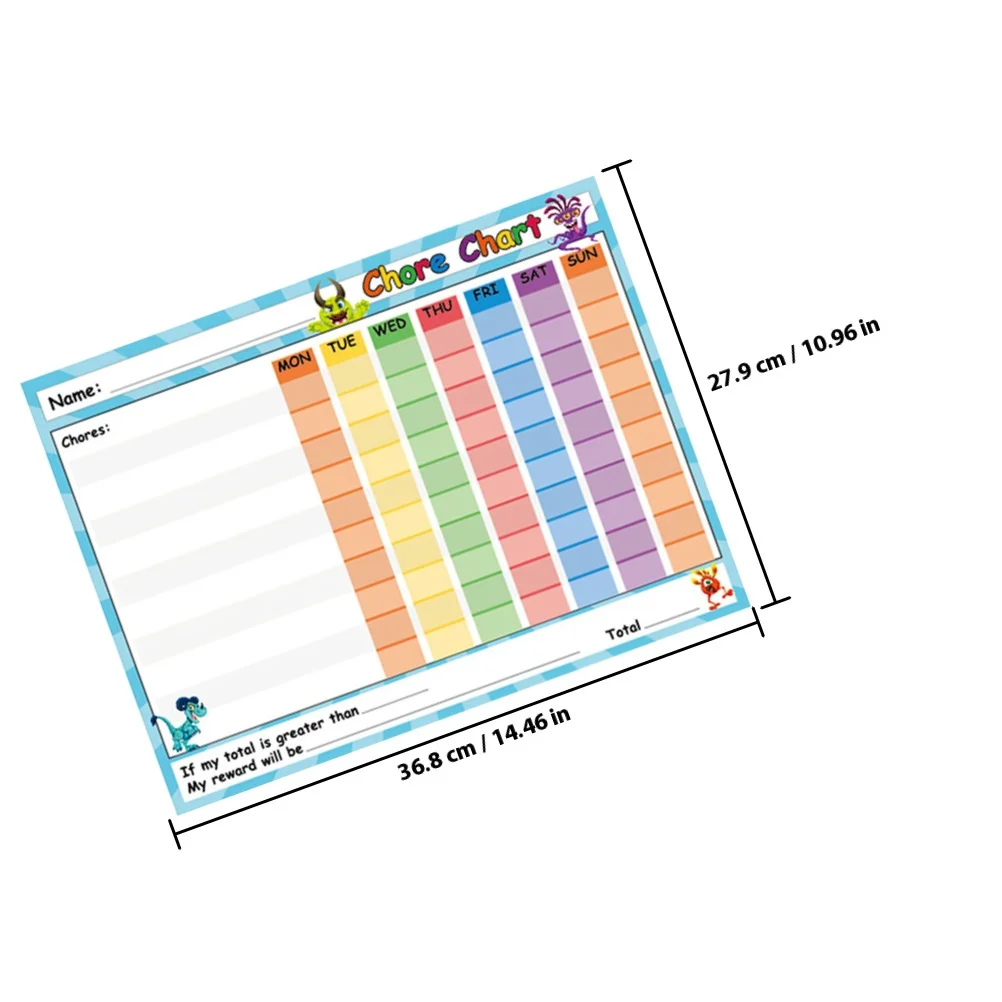 2 قطعة مخططات سلوك الأطفال الجافة المسح الذاتي لاصق السبورة مكافأة الملصقات للفصول الدراسية المنزل قابلة لإعادة الاستخدام تتبع المسؤولية