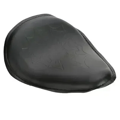 Universal Motorcycle Black Skull Leather Solo Seat For Harley Honda Kawasaki Suzuki Yamaha Custom CB