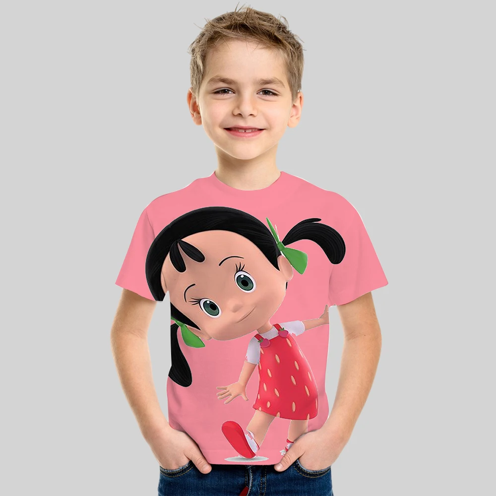 Cleo And Cuquin Cartoon T-shirt Kids Summer New Tees Girls Anime Short Sleeve Topper Boy Casual Round Neck Tee