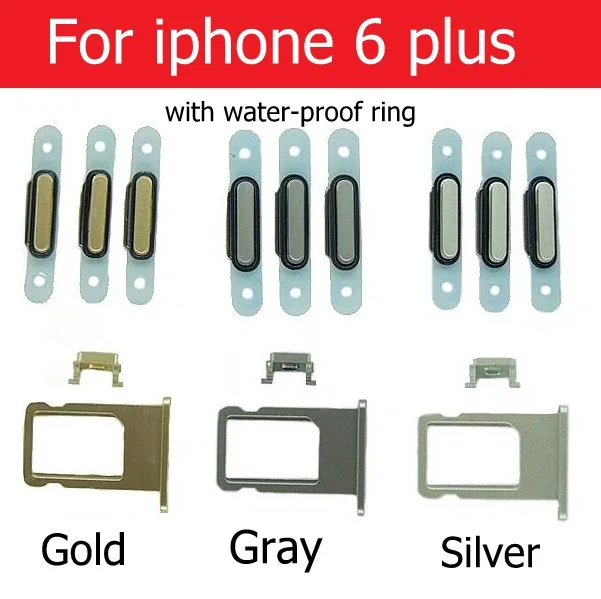 Mute & Power & Volume button and Sim Card Tray for iPhone 6 6s plus side keys and sim card slot Holder gold silver gray colors