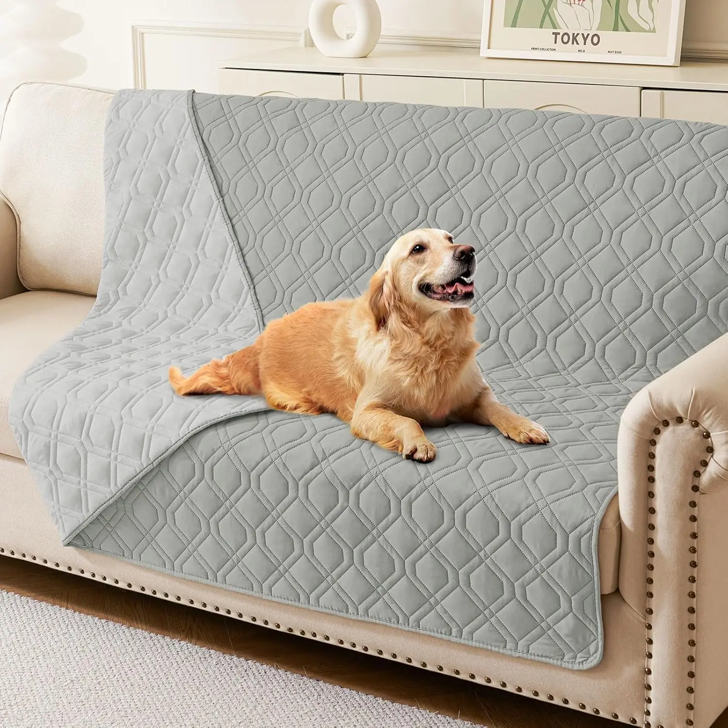

Waterproof Dog Bed Blanket, Soft Pet Blankets, Waterproof Couch Cover for Dogs, Reversible Sofa Covers Washable for Furniture