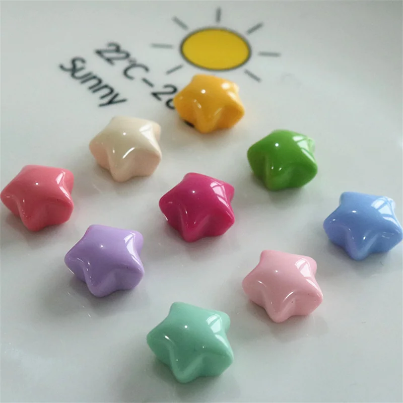 20-30Pcs Glossy Colorful Star Resin Accessories DIY Scrapbooking Phone Craft Decoration Materials Hair Bow Center Embellishments