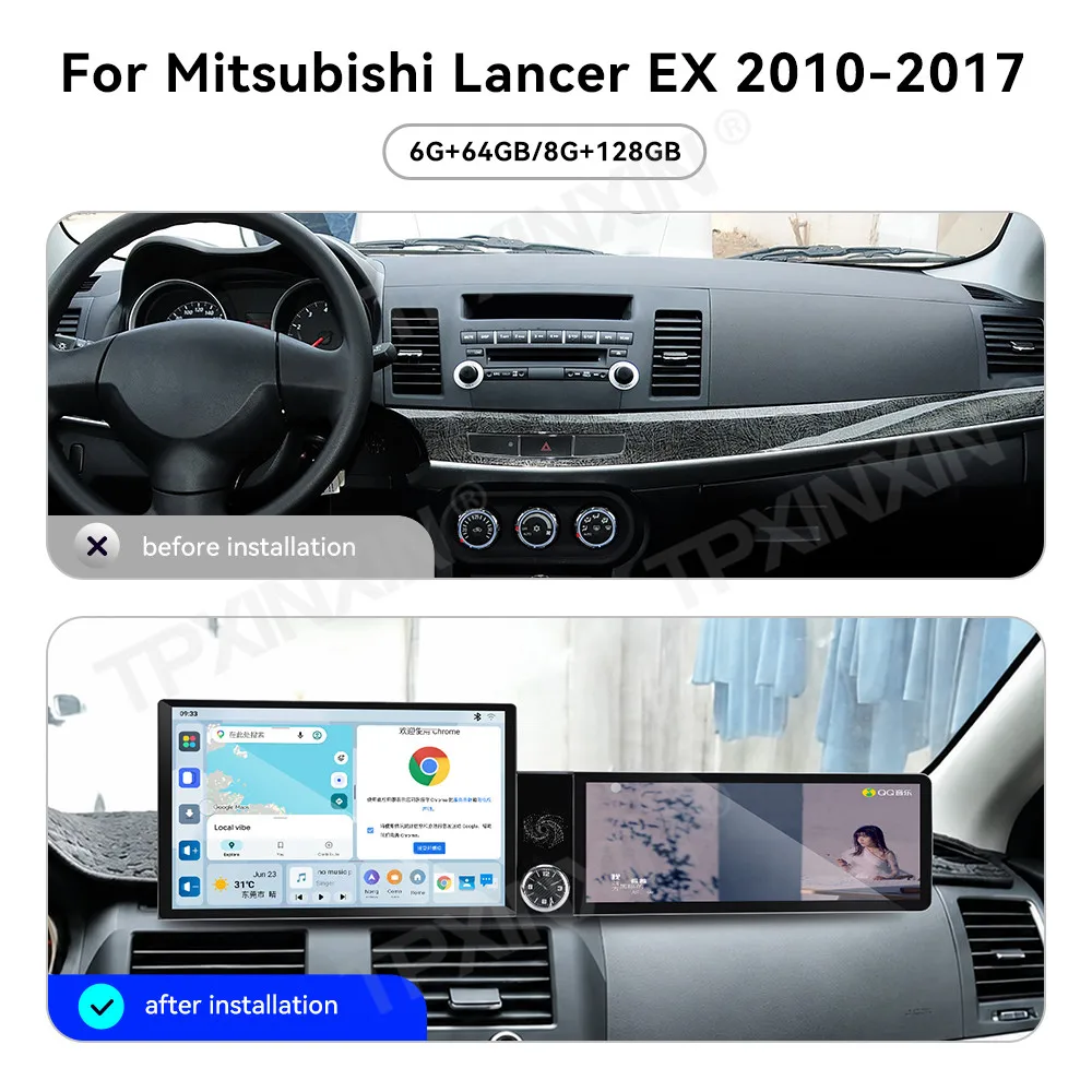 For Mitsubishi Lancer EX 2010-2017 Android Car Radio Multimedia Video Wireless Carplay Autoradio Stereo GPS Navigation Head Unit