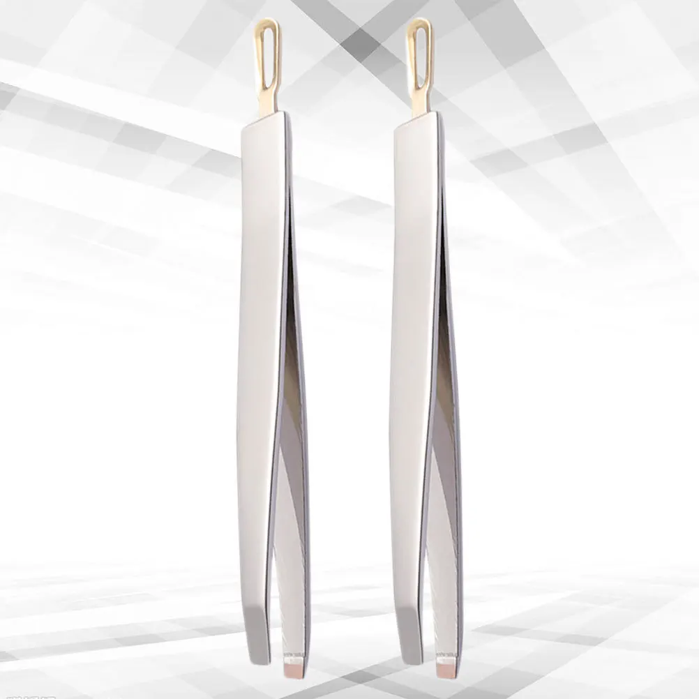 2 pçs pinças de cravo dupla utilização de aço inoxidável sobrancelha clippers aplicador de cílios postiços ferramenta de viagem leve