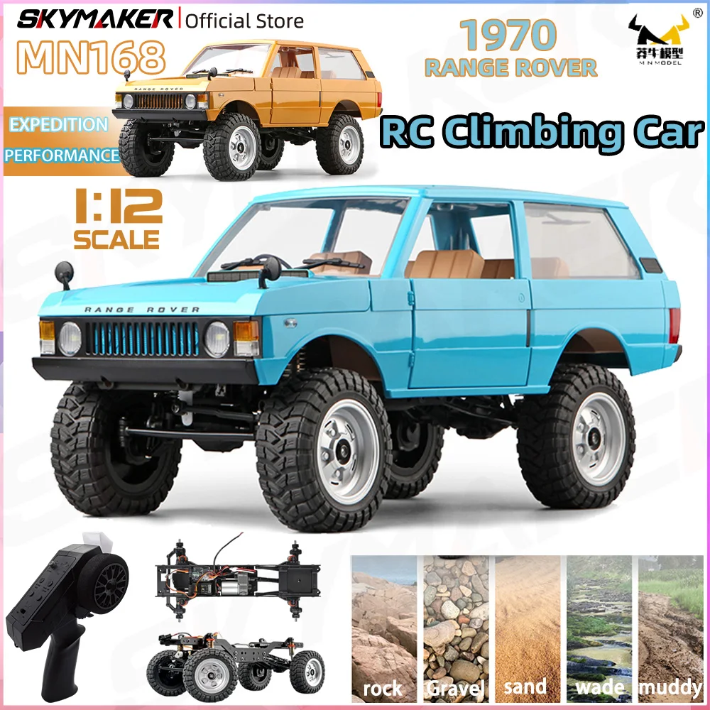 MN Model MN168 1/12 RC Crawler Car 2.4G 4WD Full‑Scale RTR Off‑Road Climbing Truck With 280 Motor RC Truck Metal Parts Toys Gift