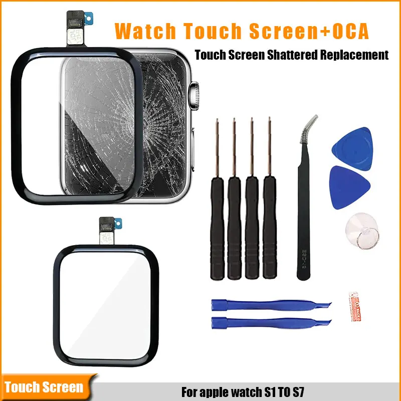 

1pcs For Apple Watch Touch Screen Panel Digitizer Sensor Glass With OCA S3 S4 S5 S6 38mm 40mm 42mm 44mm Repiar parts