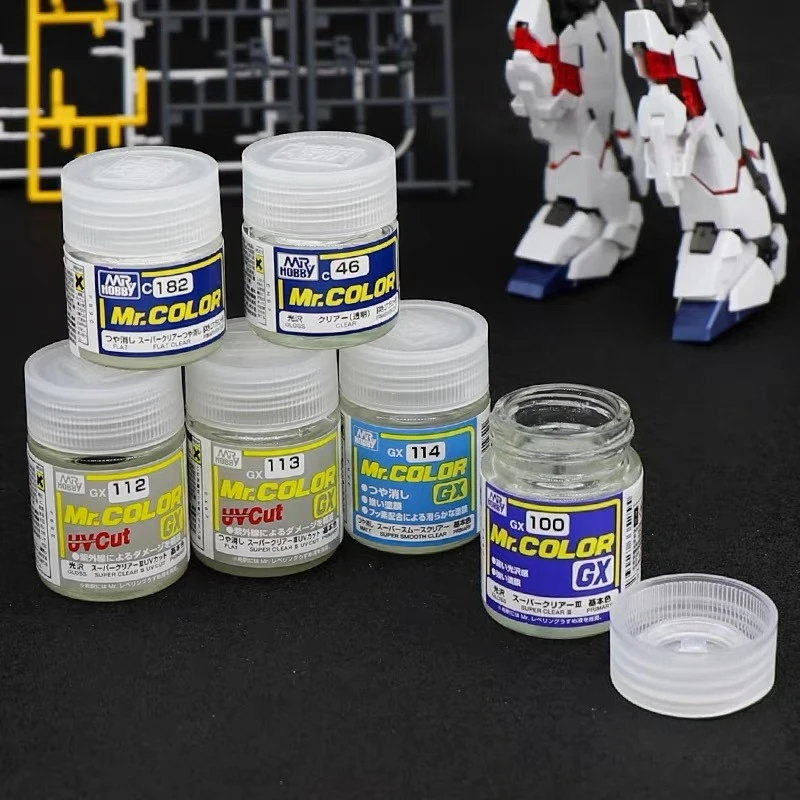 18ML Mr.Hobby Clear Lacquer Paint GX100/112/113/114 Smooth Matte Topcoat Model Protective Varnish for Figure Airbrush Painting