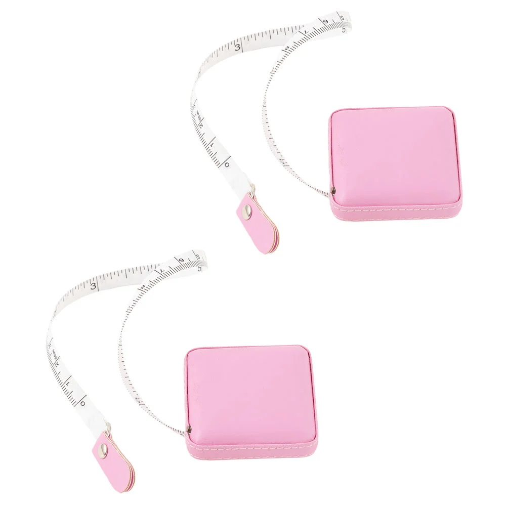 

Square Tool Ruler Tape Measure Measuring Tapes Retractable Cloth Pink Pu Exquisite