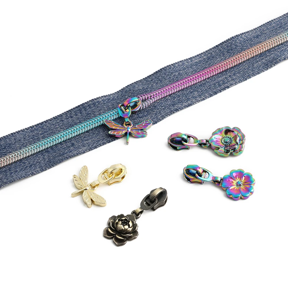 

10-50 шт. Цветы 5 # Слайдеры для нейлоновых молний: бегунки для нейлоновых молний, для одежды, обуви, сумок, курток, ремкомплекты, аксессуары для самостоятельного ремонта