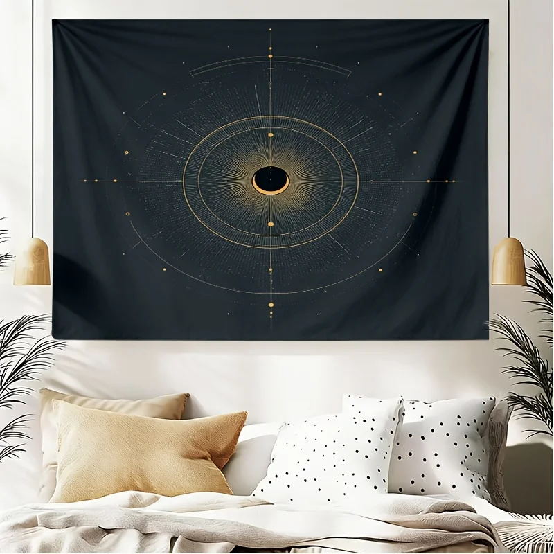 Abstract Galaxy Constellation Tapestry Wall Art Celestial Cosmic Geometric Astrology Decor for Modern Bedroom Living Room Home H