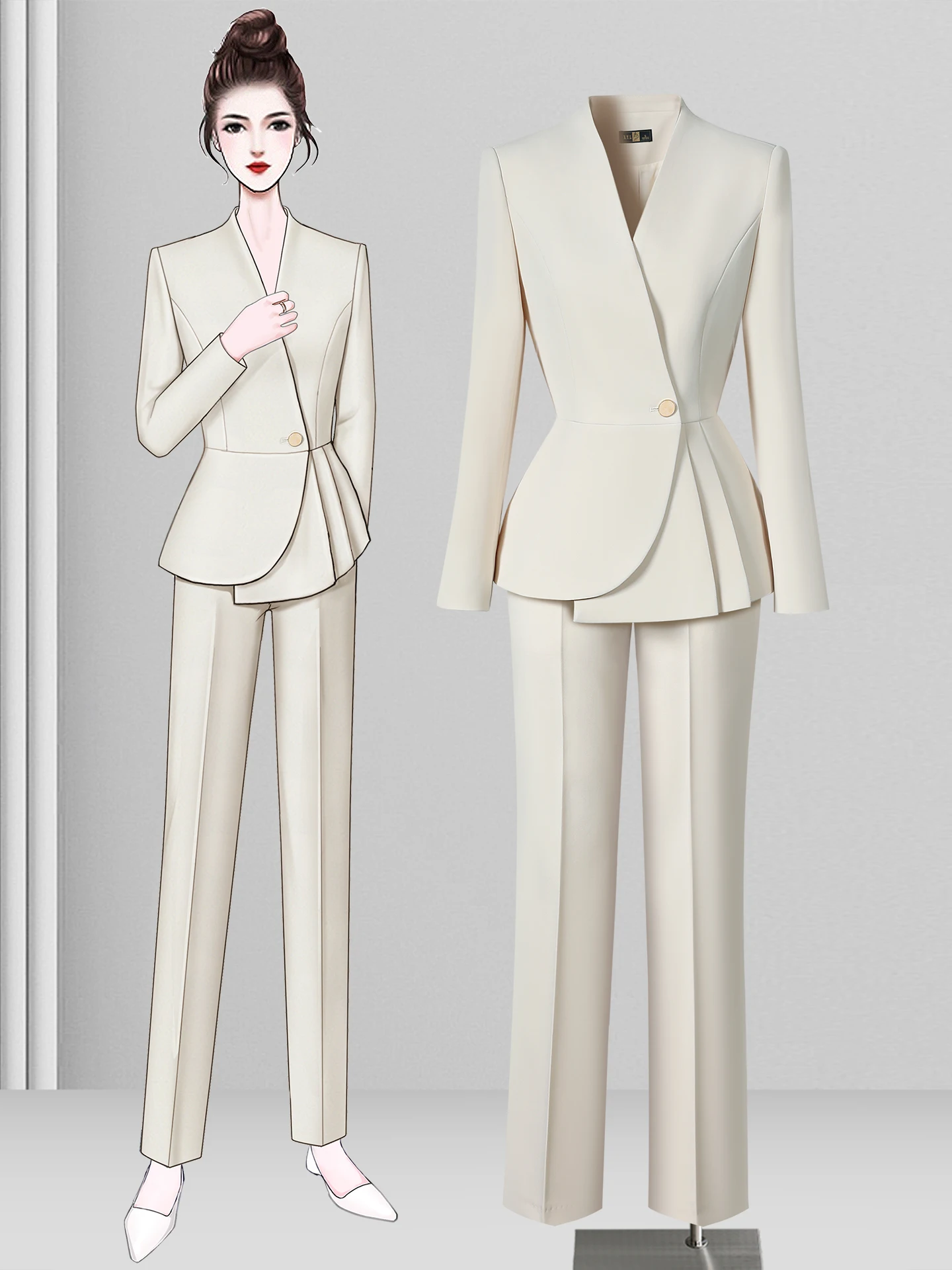 

Professional Women's Suit Set Medical Beauty Therapist Front Desk Workwear New Beauty Industry Salon Uniform Korean Style